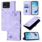 For Asus Zenfone 11 Ultra Skin Feel Embossed Leather Phone Case(Light Purple) - 1