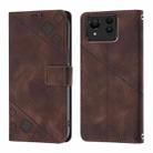 For Asus Zenfone 11 Ultra Skin Feel Embossed Leather Phone Case(Brown) - 2