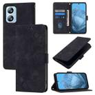 For Blackview A52 Skin Feel Embossed Leather Phone Case(Black) - 1