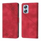 For Blackview A52 Skin Feel Embossed Leather Phone Case(Red) - 2