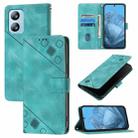 For Blackview A52 Skin Feel Embossed Leather Phone Case(Green) - 1