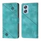 For Blackview A52 Skin Feel Embossed Leather Phone Case(Green) - 2