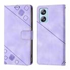 For Blackview A52 Skin Feel Embossed Leather Phone Case(Light Purple) - 2