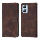 For Blackview A52 Skin Feel Embossed Leather Phone Case(Brown) - 2