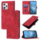 For Blackview A53 Skin Feel Embossed Leather Phone Case(Red) - 1