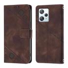 For Blackview A53 Skin Feel Embossed Leather Phone Case(Brown) - 2