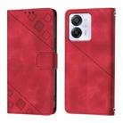 For Blackview Color 8 Skin Feel Embossed Leather Phone Case(Red) - 2