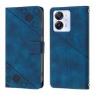 For Blackview Color 8 Skin Feel Embossed Leather Phone Case(Blue) - 2