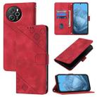 For Blackview Shark 8 Skin Feel Embossed Leather Phone Case(Red) - 1