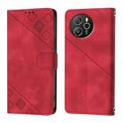 For Blackview Shark 8 Skin Feel Embossed Leather Phone Case(Red) - 2