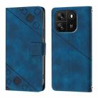 For Blackview Wave 6C Skin Feel Embossed Leather Phone Case(Blue) - 2