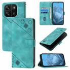 For Blackview Wave 6C Skin Feel Embossed Leather Phone Case(Green) - 1