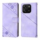 For Blackview Wave 6C Skin Feel Embossed Leather Phone Case(Light Purple) - 2