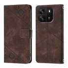 For Blackview Wave 6C Skin Feel Embossed Leather Phone Case(Brown) - 2