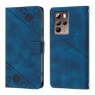 For HTC U24 Pro Skin Feel Embossed Leather Phone Case(Blue) - 2