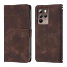 For HTC U24 Pro Skin Feel Embossed Leather Phone Case(Brown) - 2