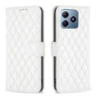 For Realme C61 / C63 Diamond Lattice Wallet Flip Leather Phone Case(White) - 1