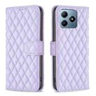 For Realme C61 / C63 Diamond Lattice Wallet Flip Leather Phone Case(Purple) - 1