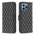 For Realme C61 / C63 Diamond Lattice Wallet Flip Leather Phone Case(Black) - 1
