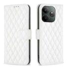 For Realme GT 6 / GT 6T Diamond Lattice Wallet Flip Leather Phone Case(White) - 1