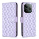 For Realme GT 6 / GT 6T Diamond Lattice Wallet Flip Leather Phone Case(Purple) - 1