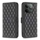 For Realme GT 6 / GT 6T Diamond Lattice Wallet Flip Leather Phone Case(Black) - 1