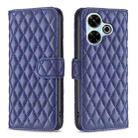 For Xiaomi Poco M6 4G / Redmi 13 4G Diamond Lattice Wallet Flip Leather Phone Case(Blue) - 1