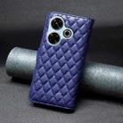 For Xiaomi Poco M6 4G / Redmi 13 4G Diamond Lattice Wallet Flip Leather Phone Case(Blue) - 3