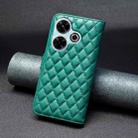For Xiaomi Poco M6 4G / Redmi 13 4G Diamond Lattice Wallet Flip Leather Phone Case(Green) - 3