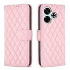 For Xiaomi Poco M6 4G / Redmi 13 4G Diamond Lattice Wallet Flip Leather Phone Case(Pink) - 1