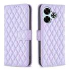 For Xiaomi Poco M6 4G / Redmi 13 4G Diamond Lattice Wallet Flip Leather Phone Case(Purple) - 1
