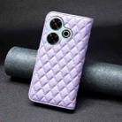For Xiaomi Poco M6 4G / Redmi 13 4G Diamond Lattice Wallet Flip Leather Phone Case(Purple) - 3
