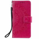 For Xiaomi Poco F6 Totem Flower Embossed Leather Phone Case with Lanyard(Red) - 2