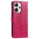 For Xiaomi Poco F6 Totem Flower Embossed Leather Phone Case with Lanyard(Red) - 3