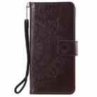 For Xiaomi Poco F6 Totem Flower Embossed Leather Phone Case with Lanyard(Brown) - 2