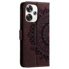 For Xiaomi Poco F6 Totem Flower Embossed Leather Phone Case with Lanyard(Brown) - 3
