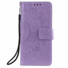 For Xiaomi Poco F6 Totem Flower Embossed Leather Phone Case with Lanyard(Purple) - 2