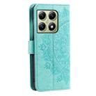 For Xiaomi 14T Totem Flower Embossed Leather Phone Case with Lanyard(Green) - 3