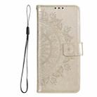 For Xiaomi 14T Totem Flower Embossed Leather Phone Case with Lanyard(Gold) - 2