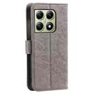 For Xiaomi 14T Totem Flower Embossed Leather Phone Case with Lanyard(Grey) - 3