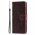 For Xiaomi 14T Totem Flower Embossed Leather Phone Case with Lanyard(Brown) - 2