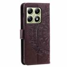 For Xiaomi 14T Totem Flower Embossed Leather Phone Case with Lanyard(Brown) - 3