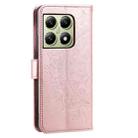 For Xiaomi 14T Totem Flower Embossed Leather Phone Case with Lanyard(Rose Gold) - 3