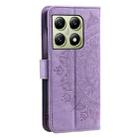 For Xiaomi 14T Totem Flower Embossed Leather Phone Case with Lanyard(Purple) - 3