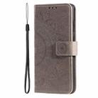 For Xiaomi 14T Pro Totem Flower Embossed Leather Phone Case with Lanyard(Grey) - 2