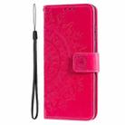 For Xiaomi 14T Pro Totem Flower Embossed Leather Phone Case with Lanyard(Red) - 2