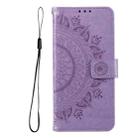 For Xiaomi 14T Pro Totem Flower Embossed Leather Phone Case with Lanyard(Purple) - 2