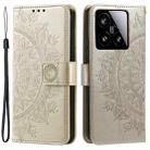 For Xiaomi 15 Totem Flower Embossed Leather Phone Case with Lanyard(Gold) - 2