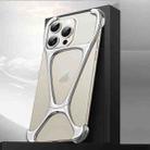 For iPhone 15 Pro Max Hercules Zinc Alloy Borderless Metal Phone Case(Bright Silver) - 1