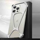 For iPhone 15 Pro Max Hercules Zinc Alloy Borderless Metal Phone Case(Matt Silve) - 1